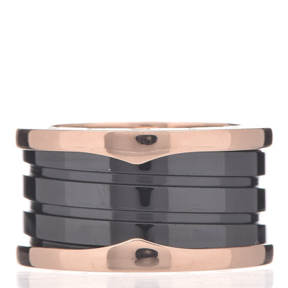 Bulgari 18K Rose Gold Black Ceramic B.Zero1 Four-Band Ring 55 7.25 3 of 5