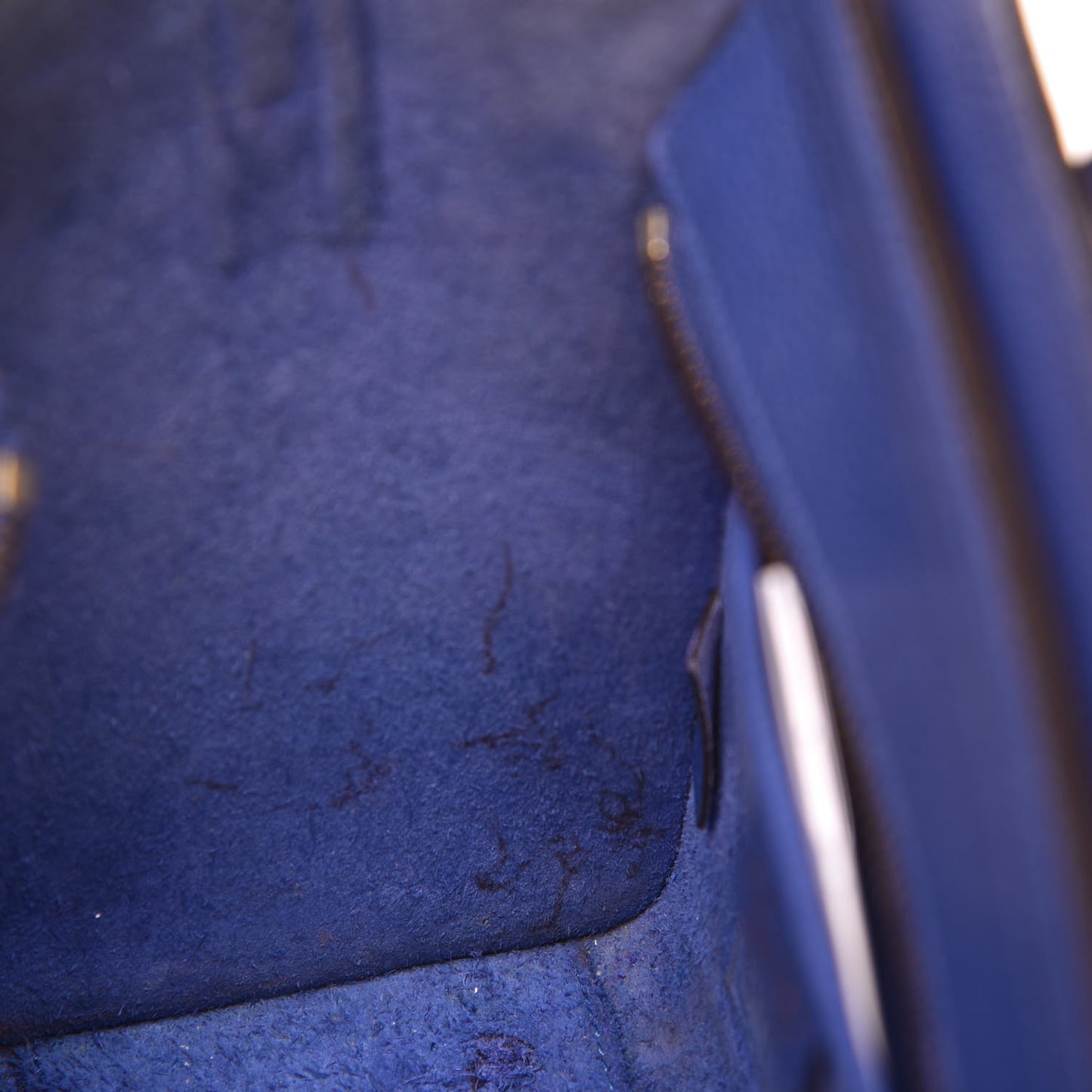 Drummed Calfskin Nano Luggage Indigo
