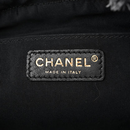 Chanel Denim Quilted Mood Bucket With Chain Black Multicolor 6 of 10