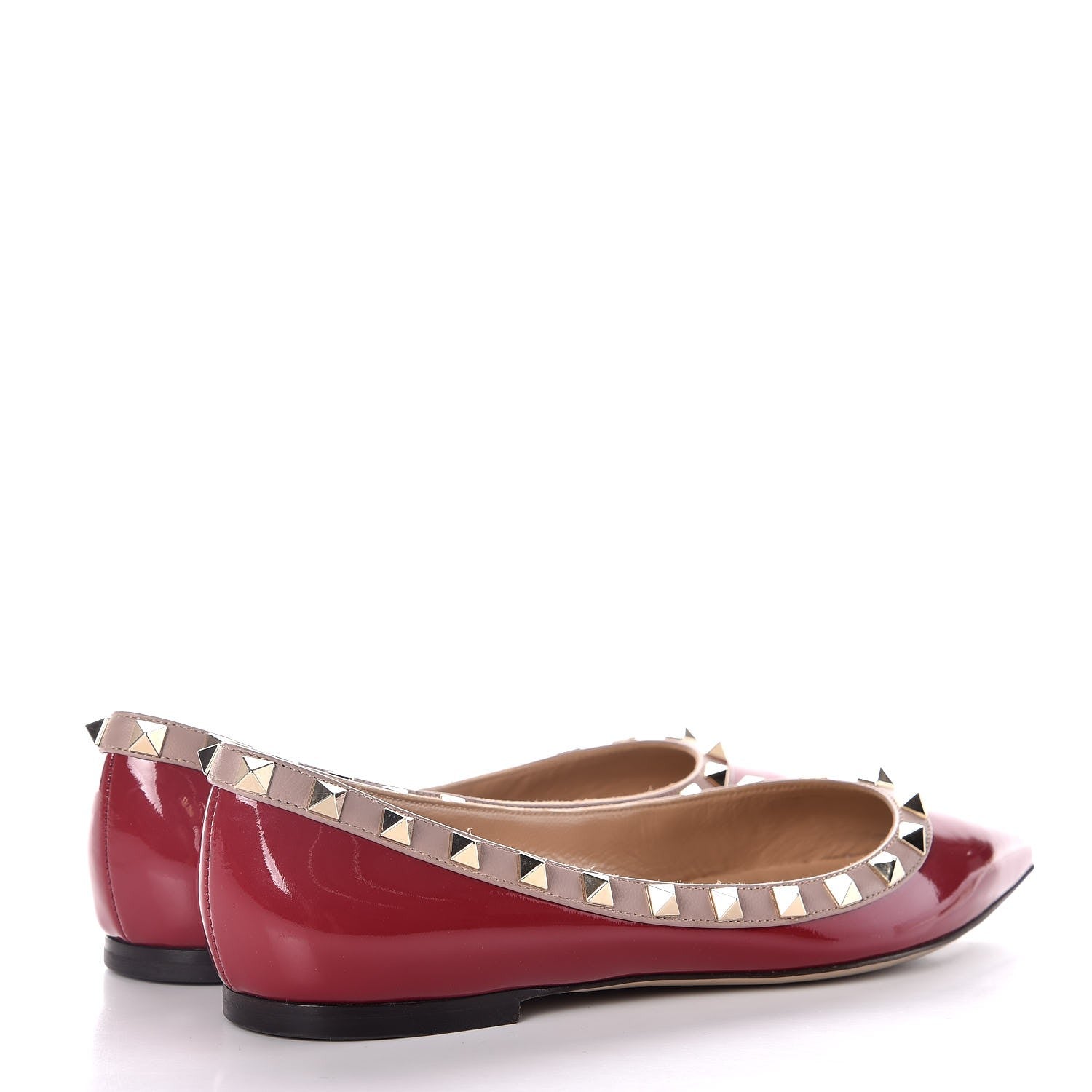 Valentino Garavani Patent Nappa Rockstud Ballerina Flats 37 Rosso Valentino Poudre 4 of 11