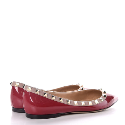 Valentino Garavani Patent Nappa Rockstud Ballerina Flats 37 Rosso Valentino Poudre 4 of 11