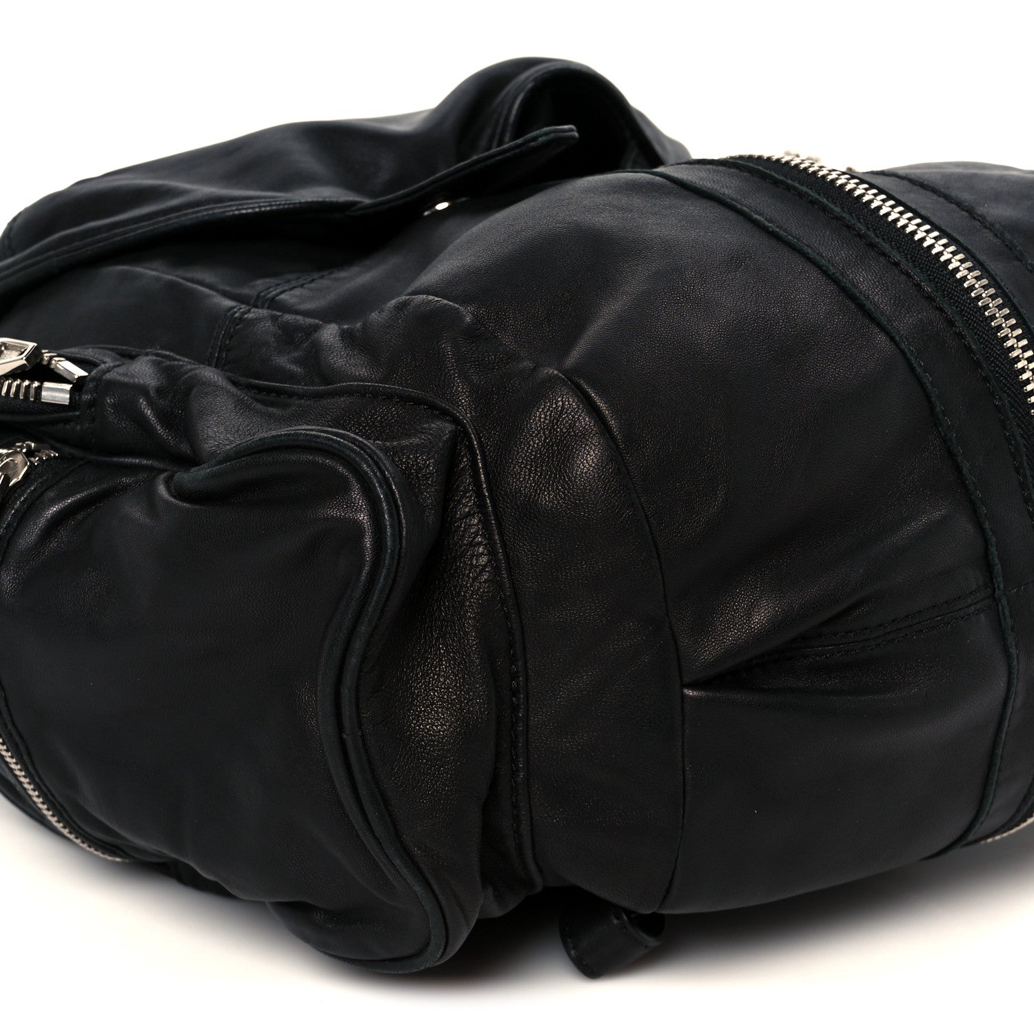 alexander wang leather backpack h& Lambskin Marti Bag Washed Black Iridescent Hardware 1792459 Nickel hardware Punch Backpack