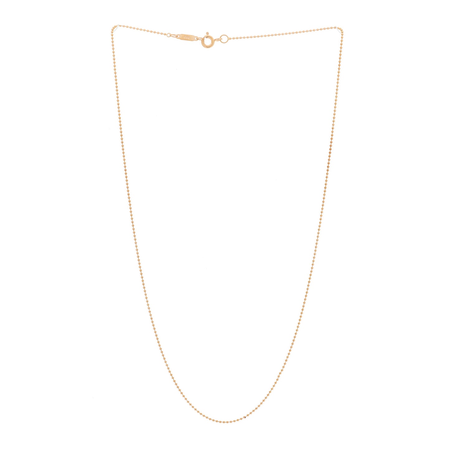 18K Rose Gold Beaded Chain Necklace