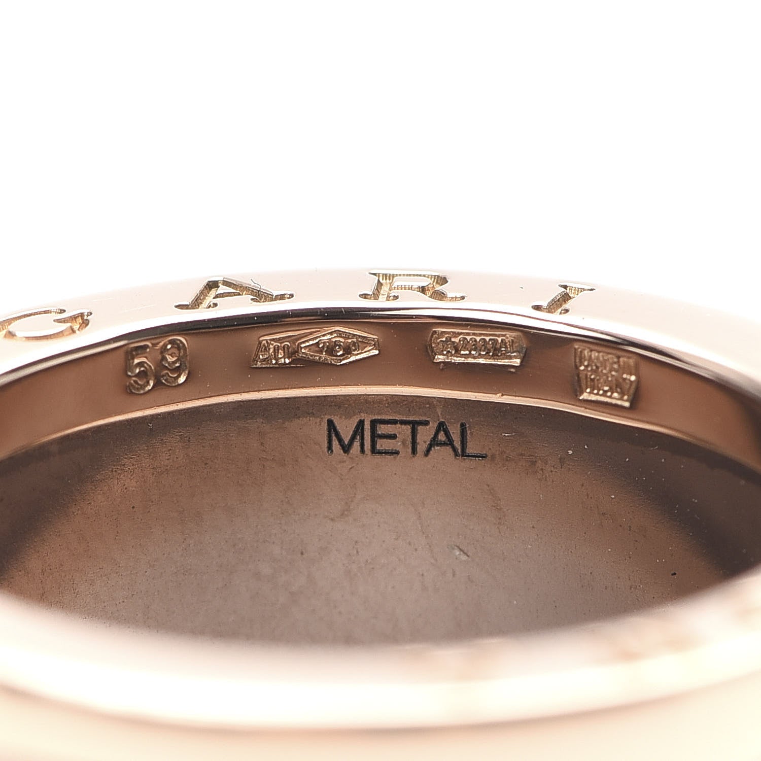 Bulgari 18K Rose Gold Bronze Cermet B.Zero1 Roma Four-Band Ring 59 8.75 5 of 5