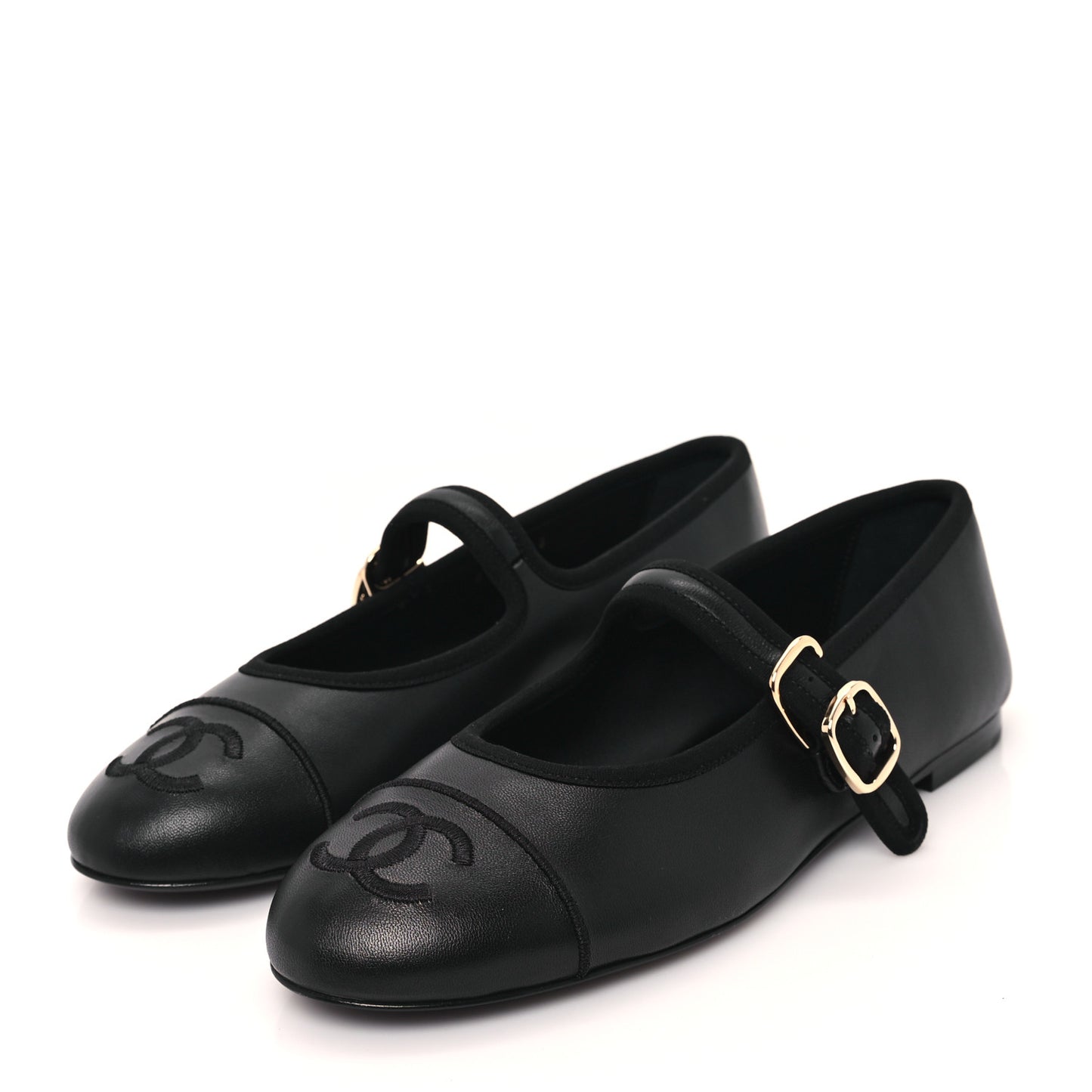 Lambskin Mary Jane Flats 37.5 Black