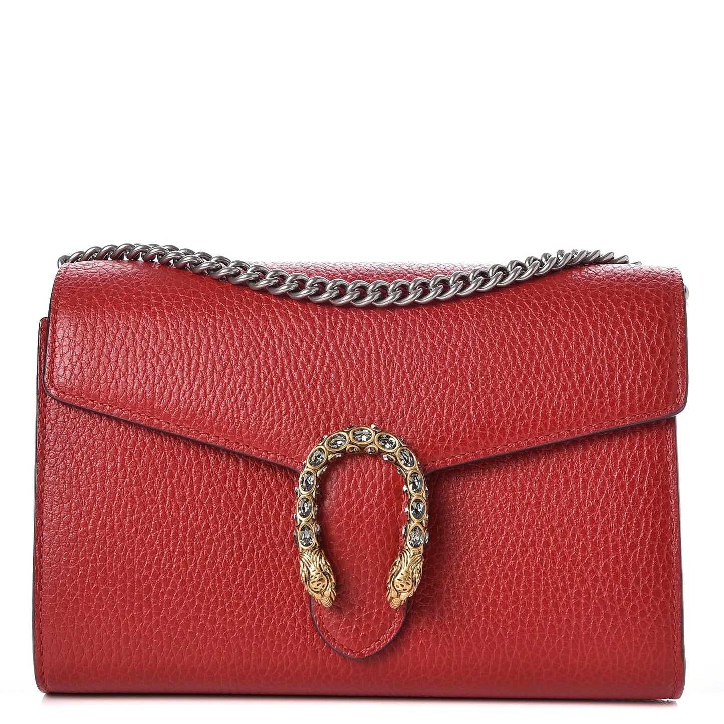 Calfskin Mini Dionysus Chain Wallet Hibiscus Red
