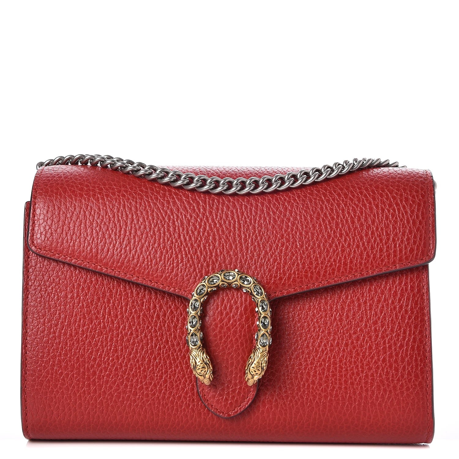 Gucci Calfskin Mini Dionysus Chain Wallet Hibiscus Red 1 of 9
