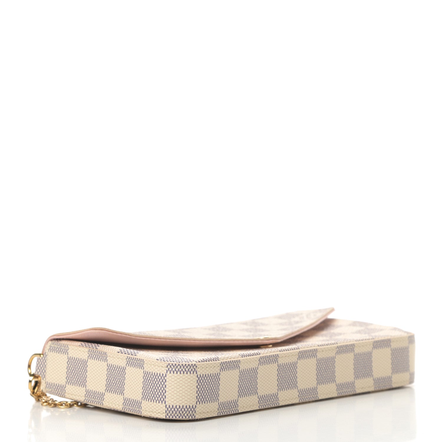 Louis Vuitton Damier Azur Pochette Felicie Chain Wallet Rose Ballerine 5 of 15