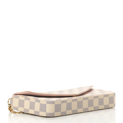 Louis Vuitton Damier Azur Pochette Felicie Chain Wallet Rose Ballerine 5 of 15