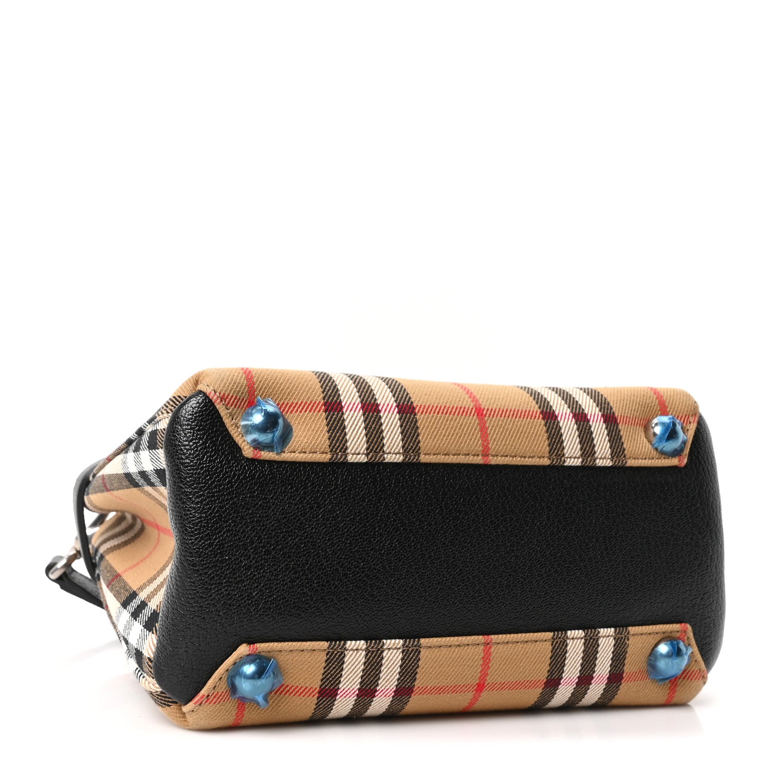 Burberry Goatskin Vintage Check Small Banner Tote Black 4 of 10