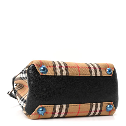 Burberry Goatskin Vintage Check Small Banner Tote Black 4 of 10