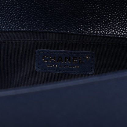 Chanel Caviar Quilted Medium Boy Flap Blue 14 of 19