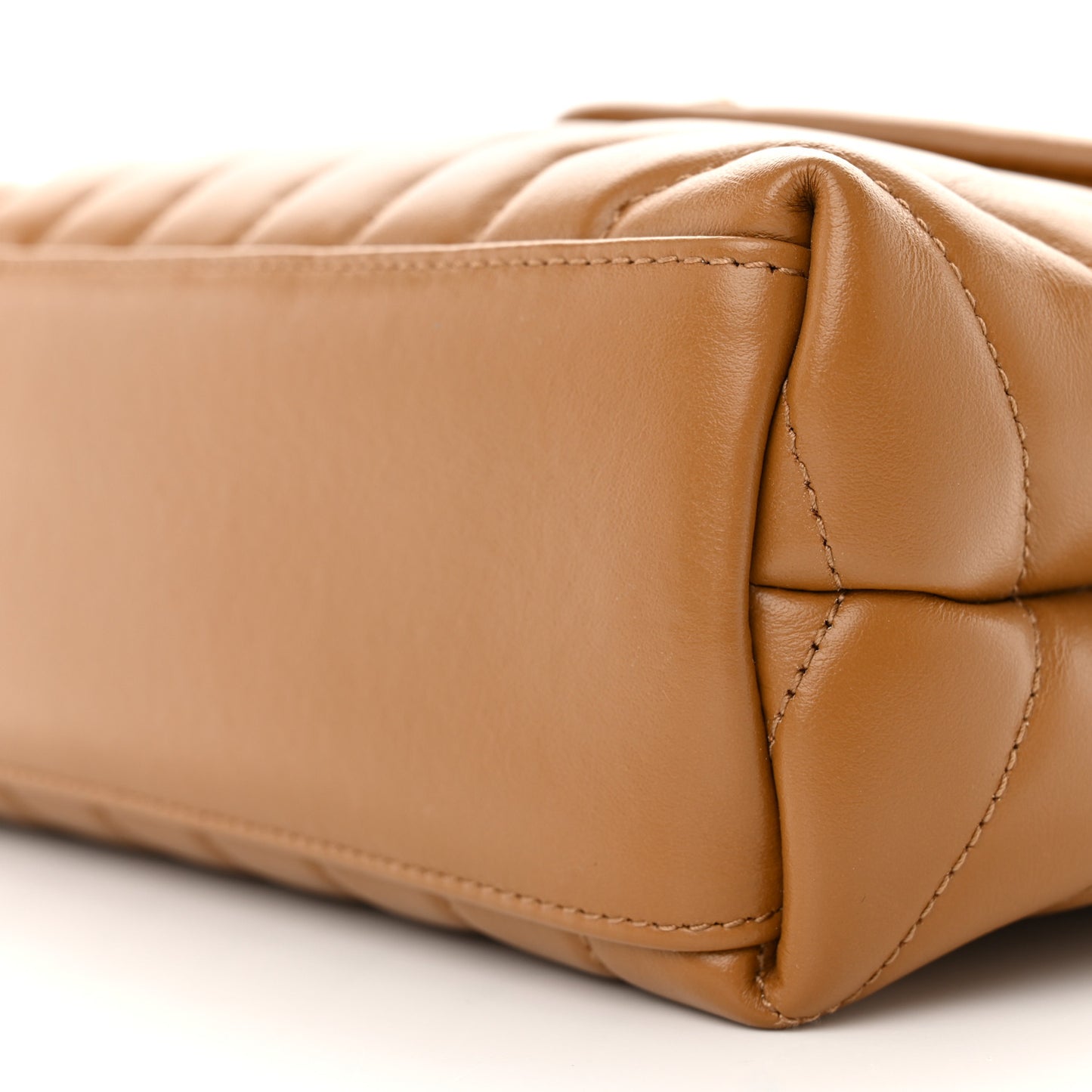 Calfskin Y Quilted Monogram Small Loulou Chain Satchel Dark Natural