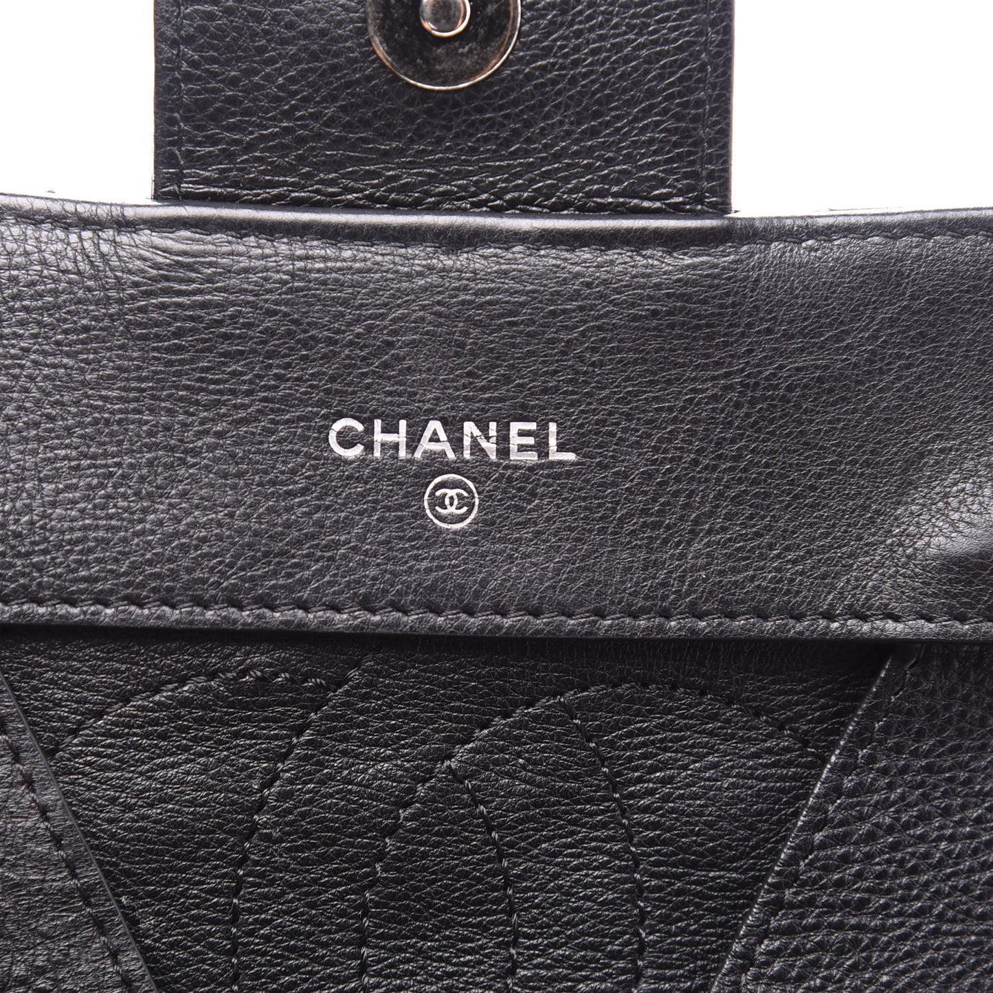 Calfskin Quilted CC Waiter Clutch Clutch With Chain Black