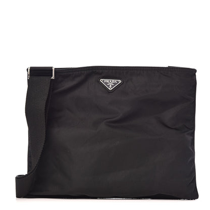 Prada Nylon Flat Messenger Bag Black 1 of 11
