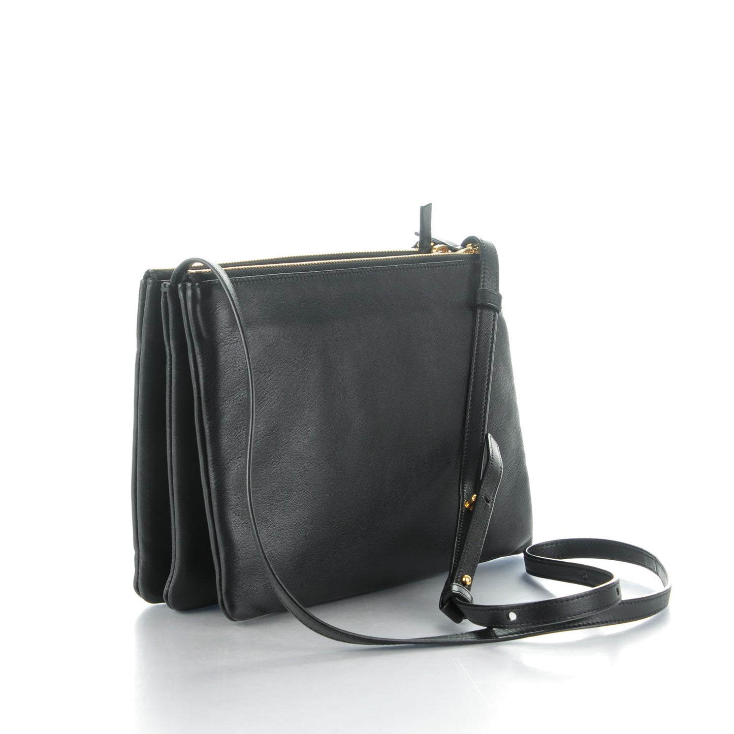 Lambskin Large Trio Crossbody Bag Black