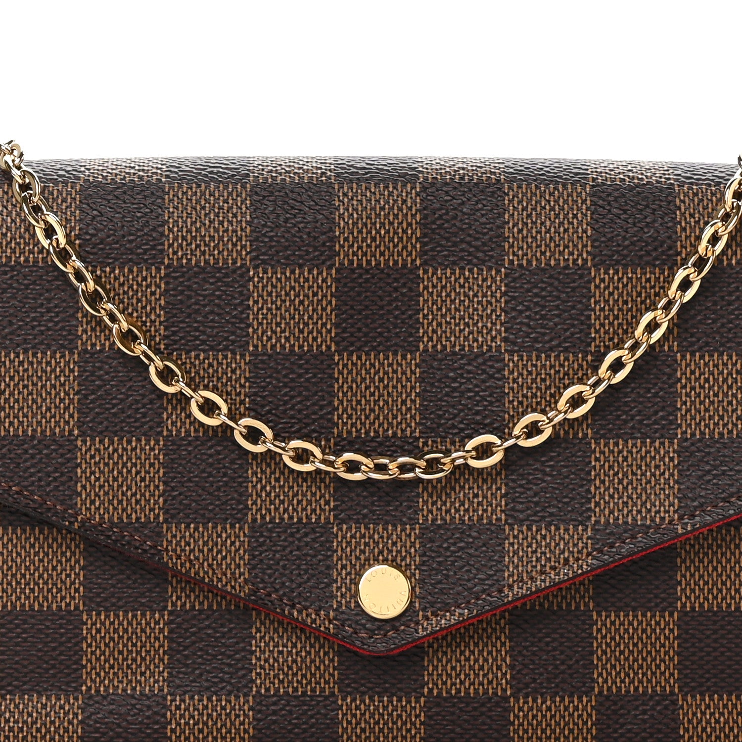 Louis Vuitton Damier Ebene Pochette Felicie Chain Wallet 8 of 11