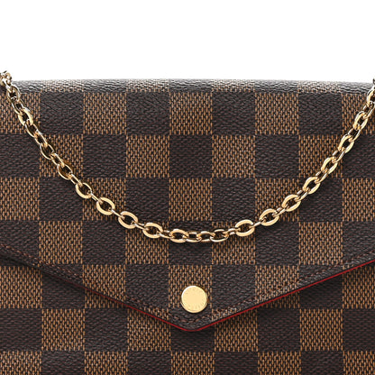 Louis Vuitton Damier Ebene Pochette Felicie Chain Wallet 8 of 11