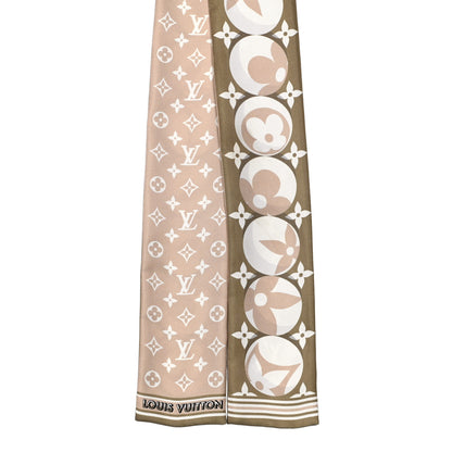 Louis Vuitton Silk Monogram Marbles Classic Bandeau Kaki Beige White 2 of 6