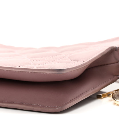 Christian Dior Lambskin Cannage Milly Mini Drawstring Bag Pink Peony 10 of 10