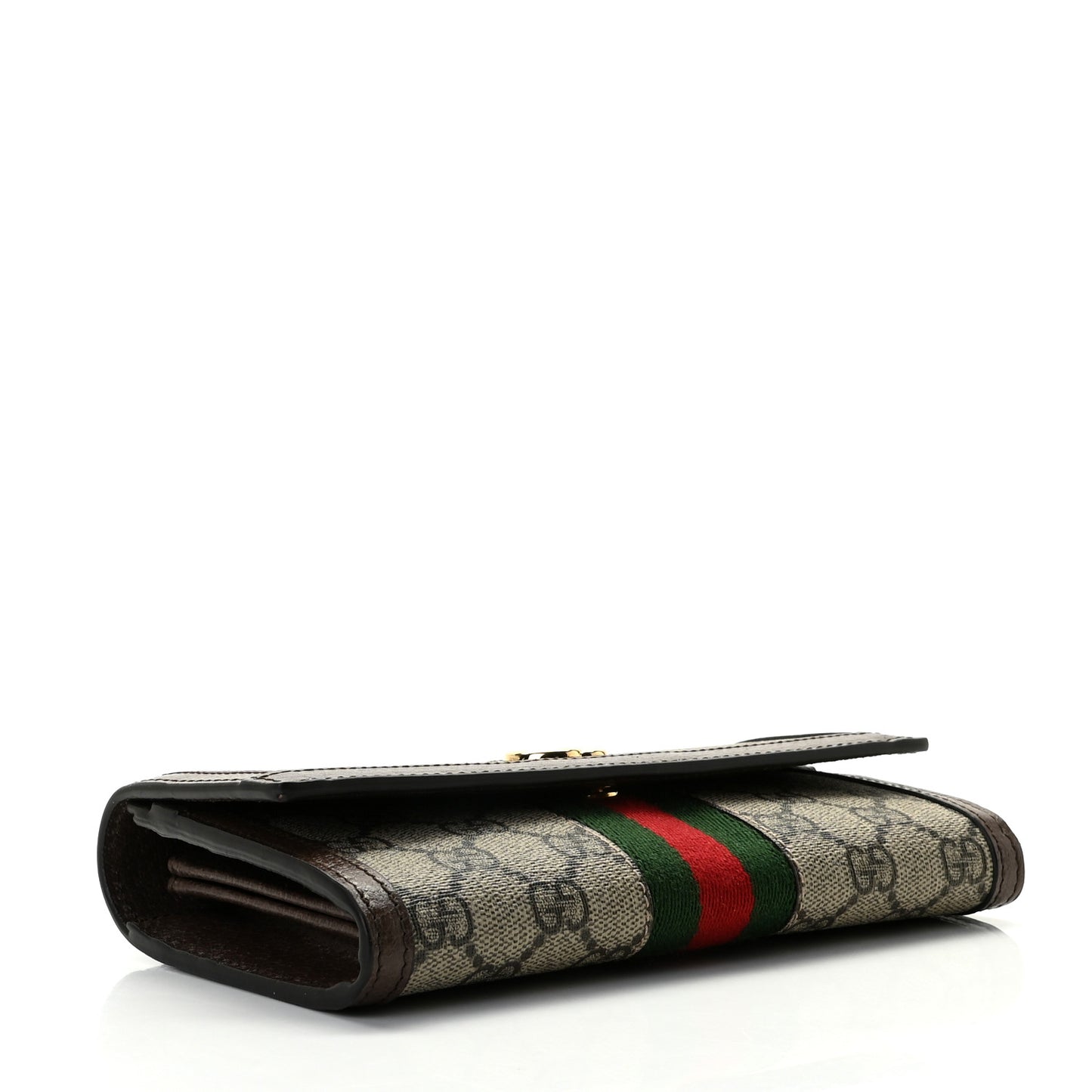 GG Supreme Monogram Web Ophidia Continental Wallet Brown