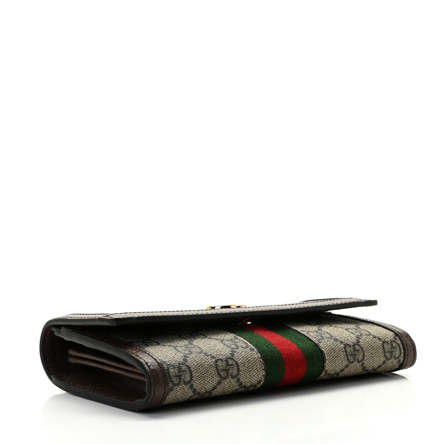 Gucci GG Supreme Monogram Web Ophidia Continental Wallet Brown 4 of 7