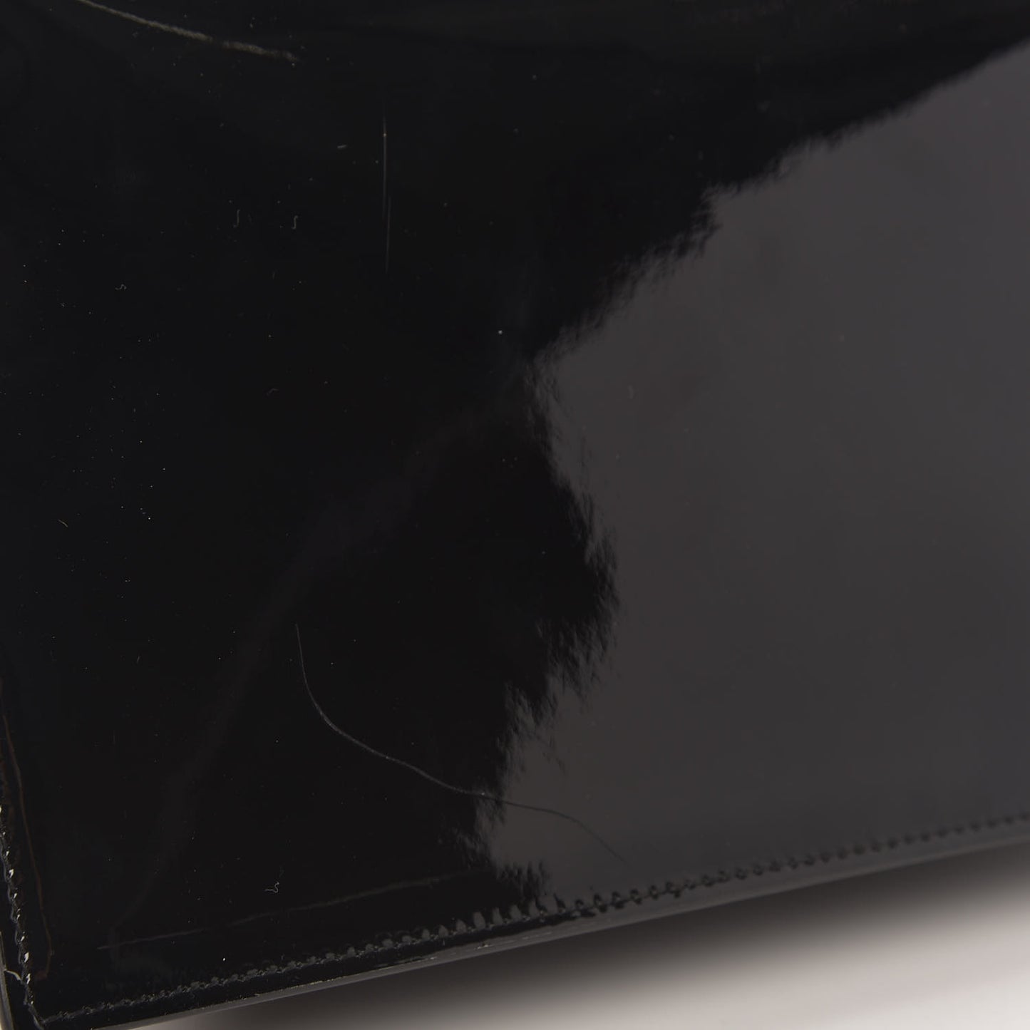 Patent Lizzie Clutch Black