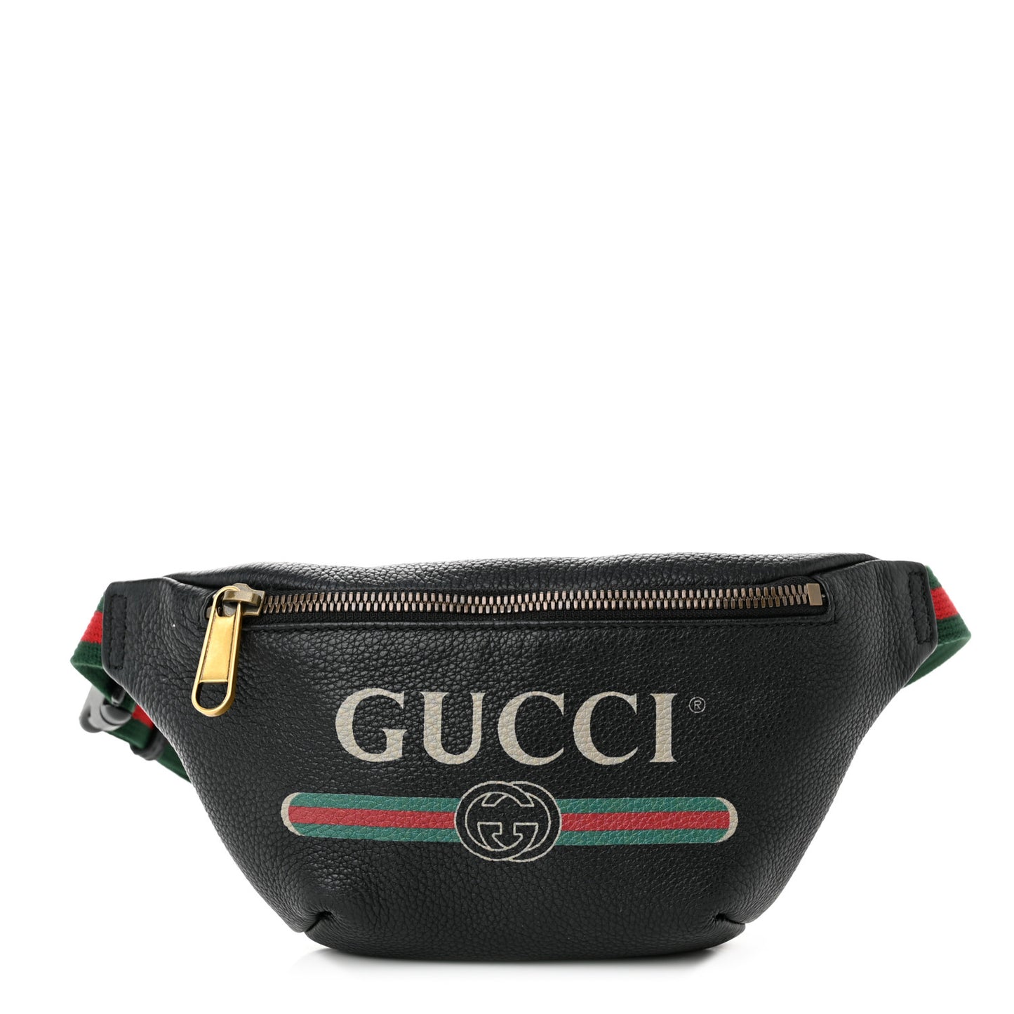 Grained Calfskin Small Logo Belt Bag Black