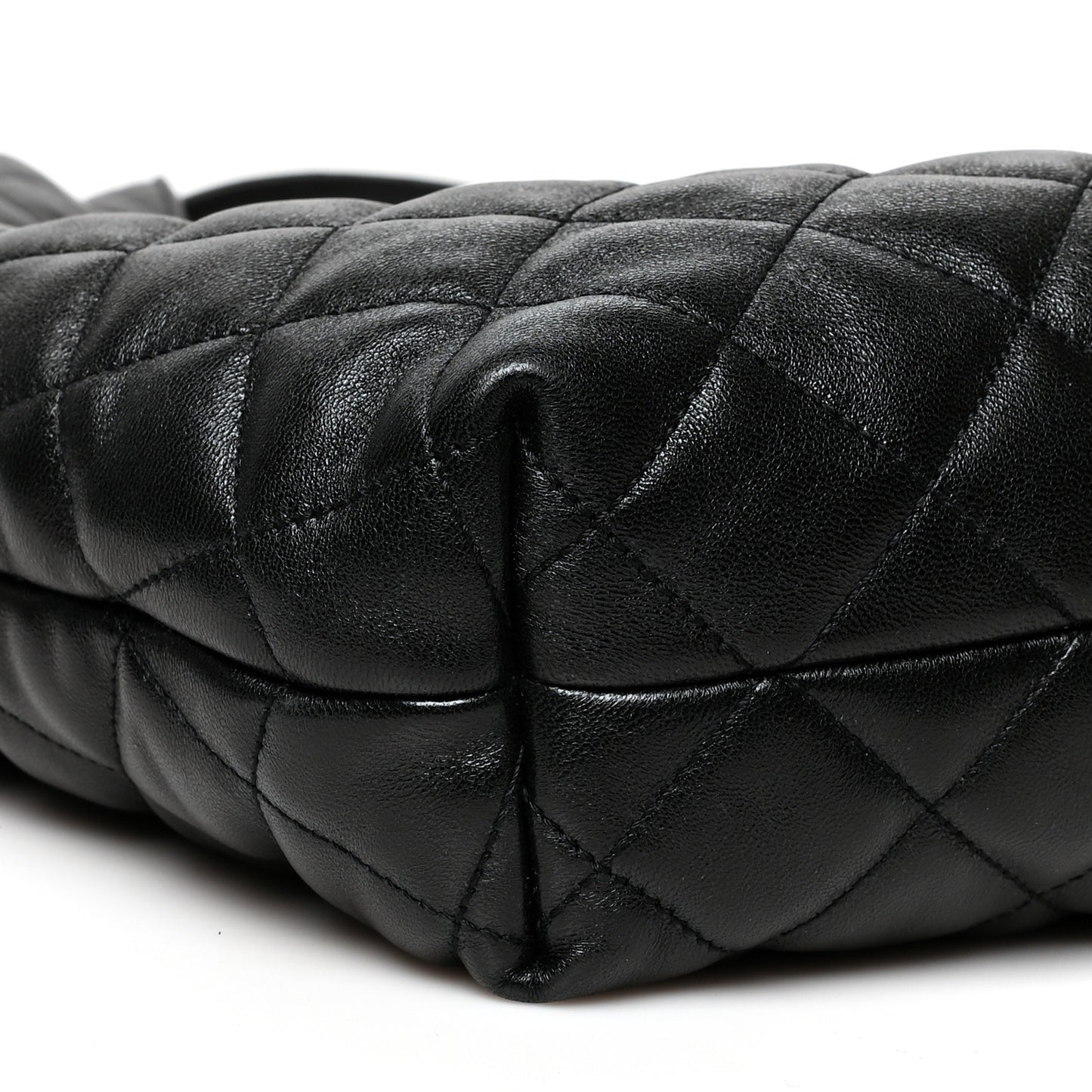 Lambskin Quilted Maxi Icare Shopping Tote Black