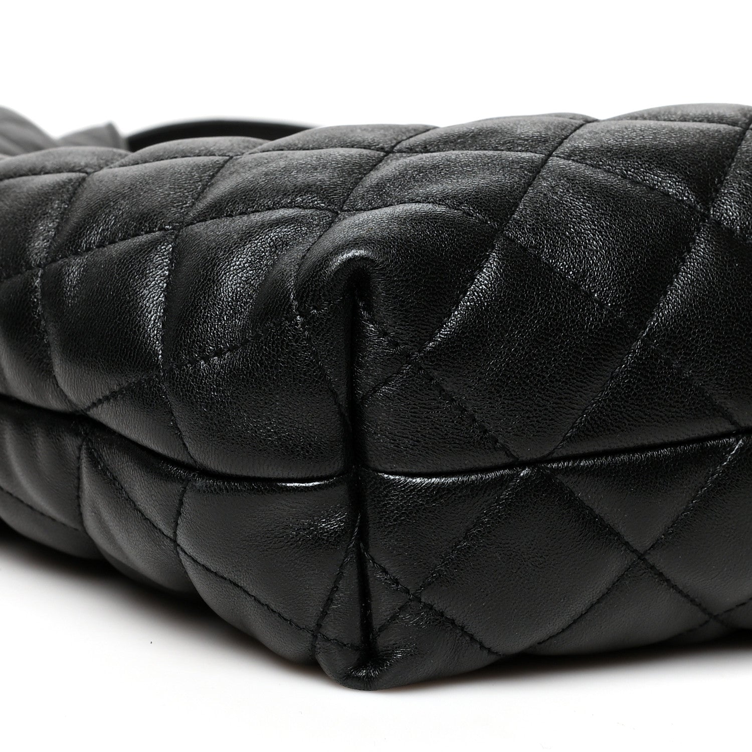 Saint Laurent Lambskin Quilted Maxi Icare Shopping Tote Black 10 of 11