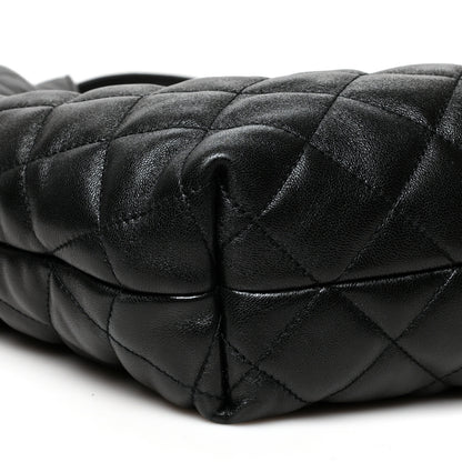 Saint Laurent Lambskin Quilted Maxi Icare Shopping Tote Black 10 of 11