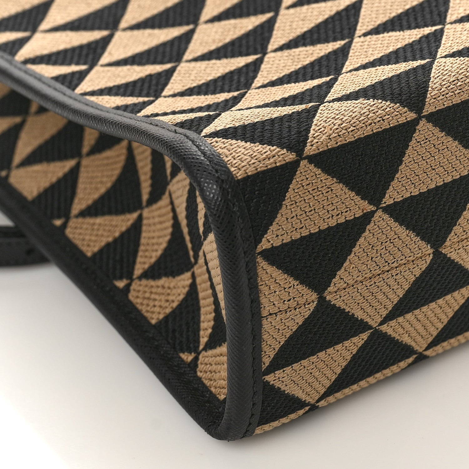 Prada Jacquard Saffiano Triangolo Symbole Embroidered Small Tote Black Corda 7 of 8