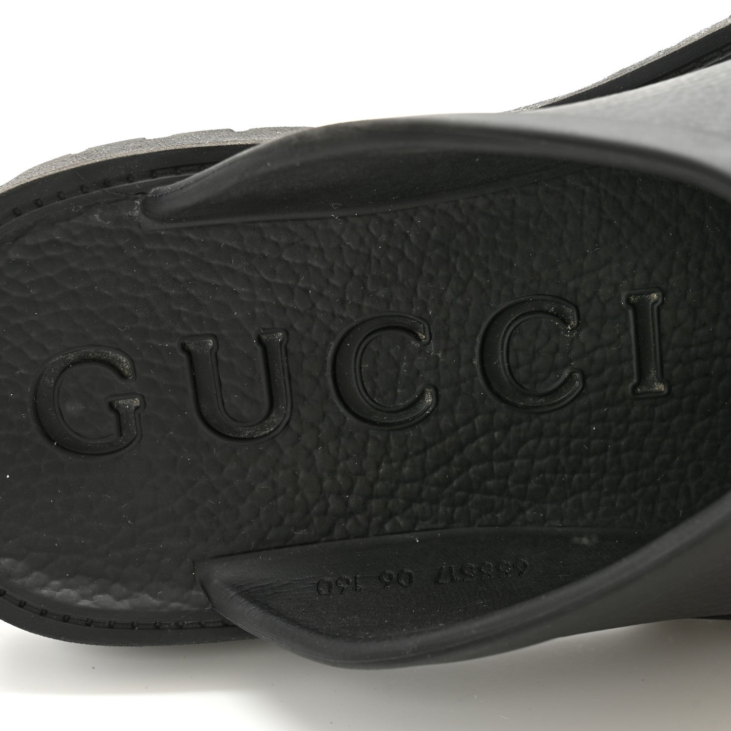 Gucci Rubber GG Monogram Perforated Mens Slip On Sandals 6 Black 6 of 9