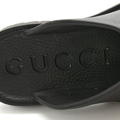Gucci Rubber GG Monogram Perforated Mens Slip On Sandals 6 Black 6 of 9