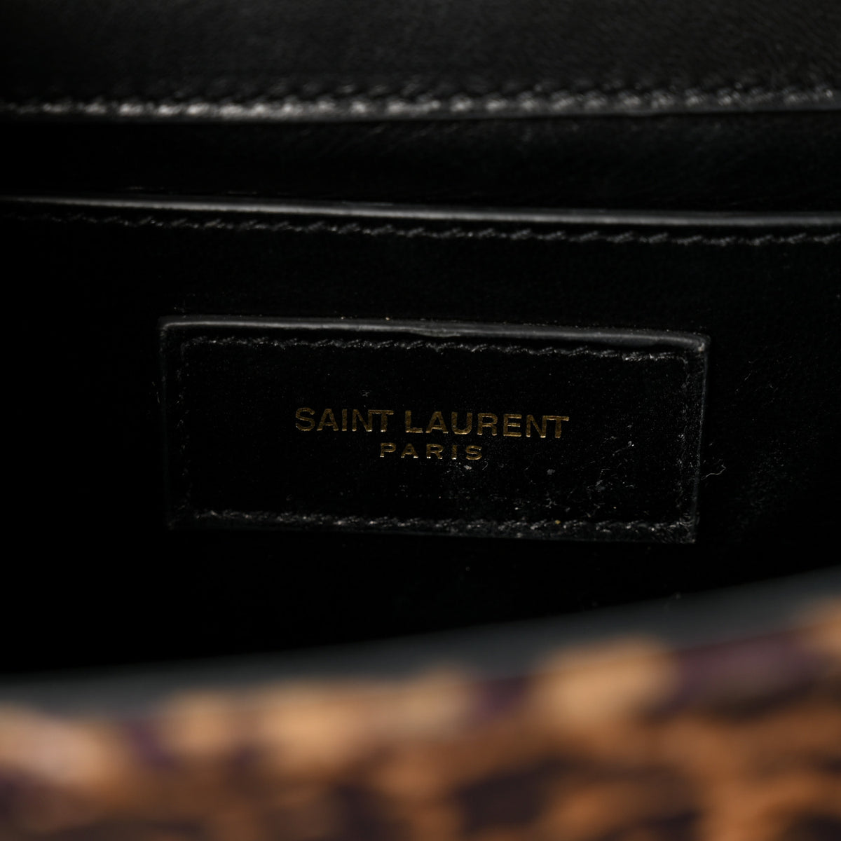 Saint Laurent Velvet Leopard Print Small Monogram Kate Satchel Manto Natural 6 of 10