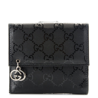 Gucci Imprime Monogram GG Pierce French Flap Wallet Black 1 of 7