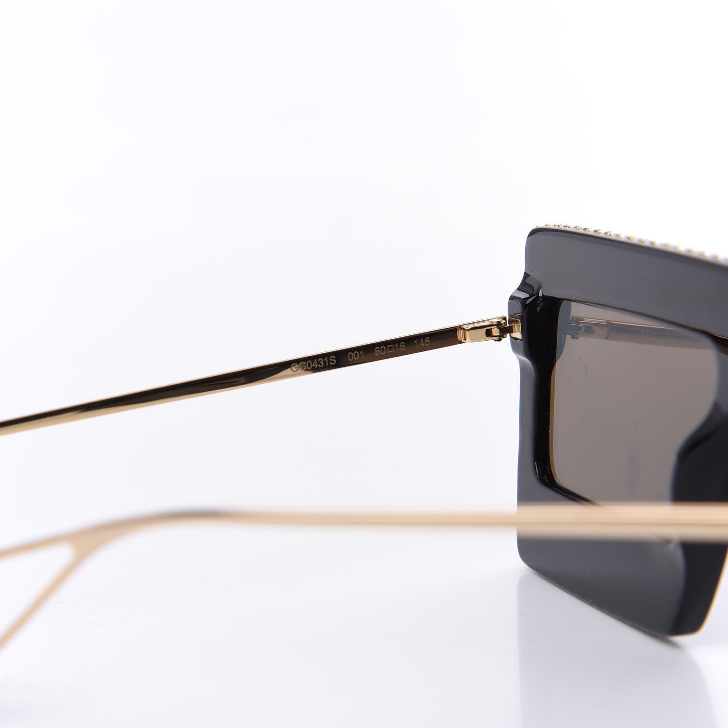 Gucci Acetate Crystal Mask-Frame Sunglasses GG0431S Black 5 of 10