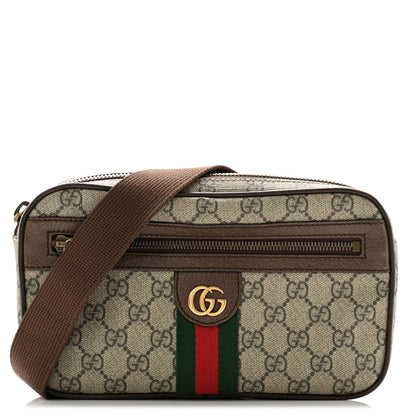 Gucci Soft GG Supreme Monogram Medium Ophidia Belt Bag Dark Brown 1 of 11
