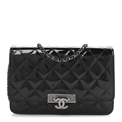 Chanel Patent Quilted Golden Class Wallet on Chain WOC Black 1 of 12