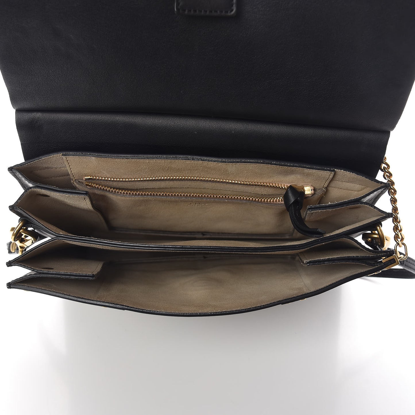 Calfskin Suede Studded Medium Faye Shoulder Bag Black