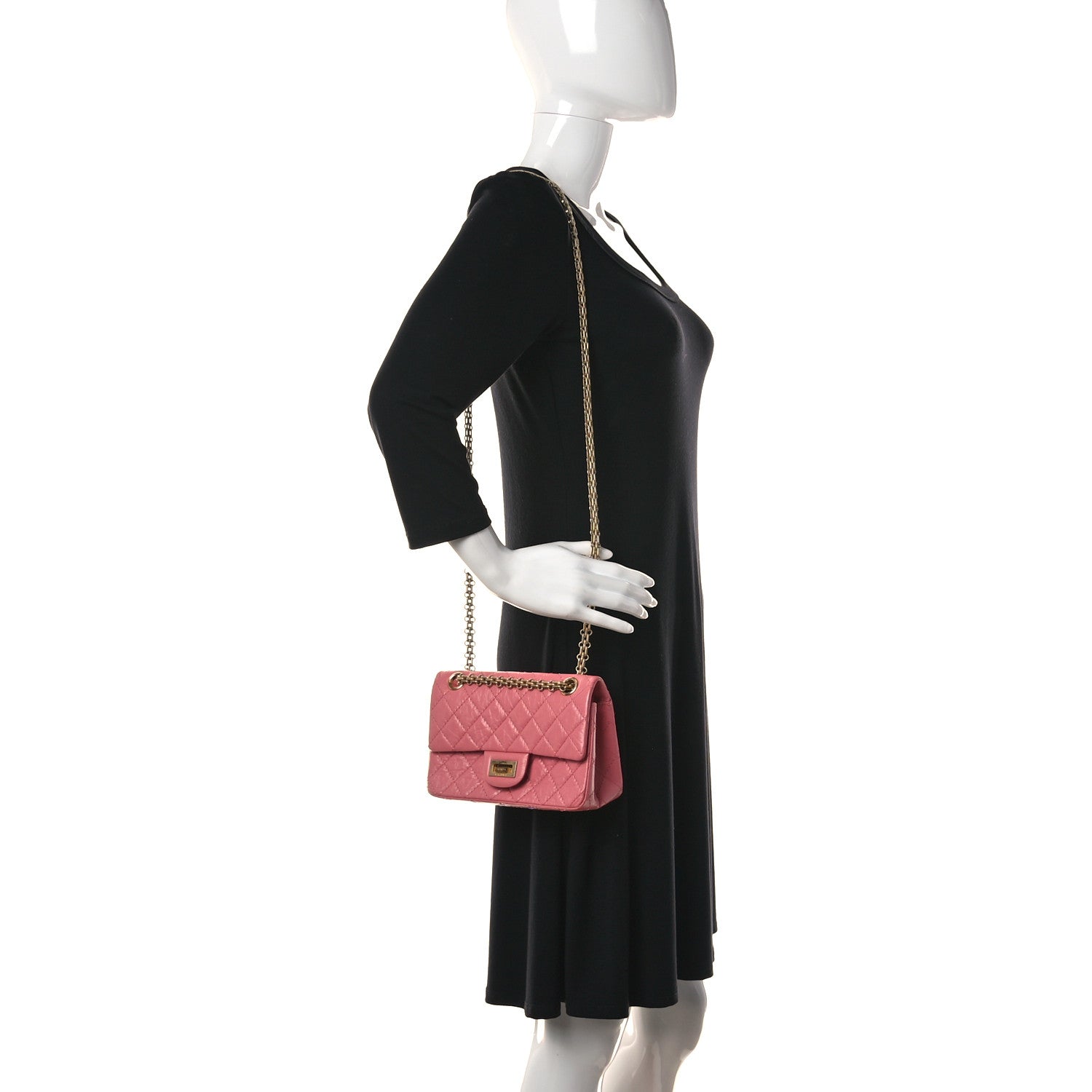 Chanel Aged Calfskin Quilted 2.55 Reissue Mini Flap Pink 2 of 9