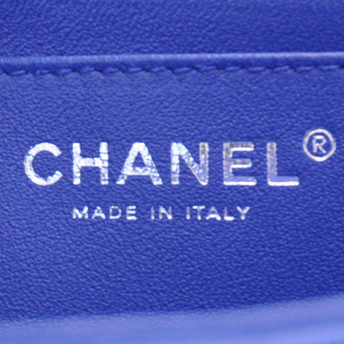 Lambskin Chevron Jumbo Flap Blue Roi
