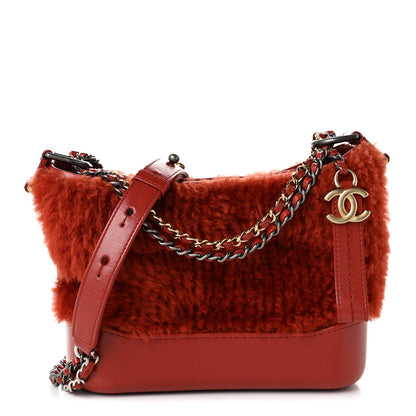 Chanel Shearling Small Gabrielle Hobo Red 1 of 10
