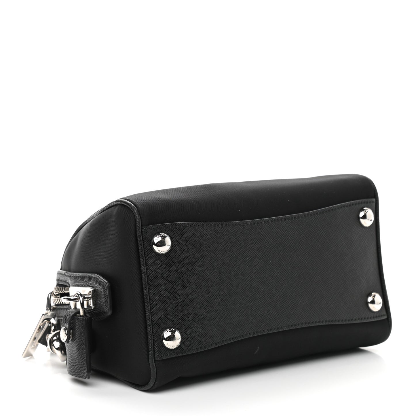 Nylon Saffiano Re-Edition 2005 Top Handle Crossbody Bag Black