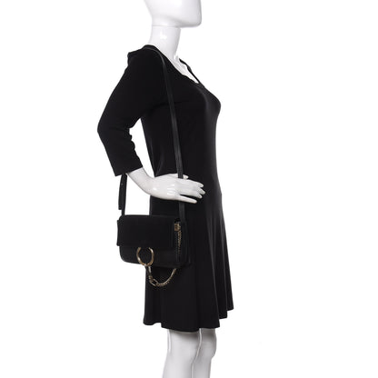 Chloe Suede Calfskin Small Faye Shoulder Bag Black 2 of 9