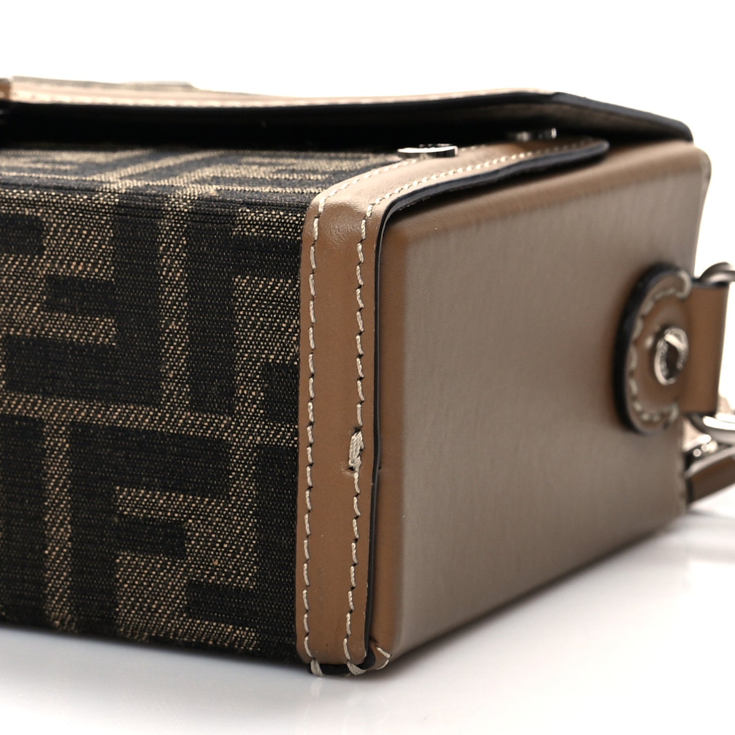 Recycled Fabric Jacquard Vitello King FF 1974 Baguette Soft Trunk Tobacco Moro Sand