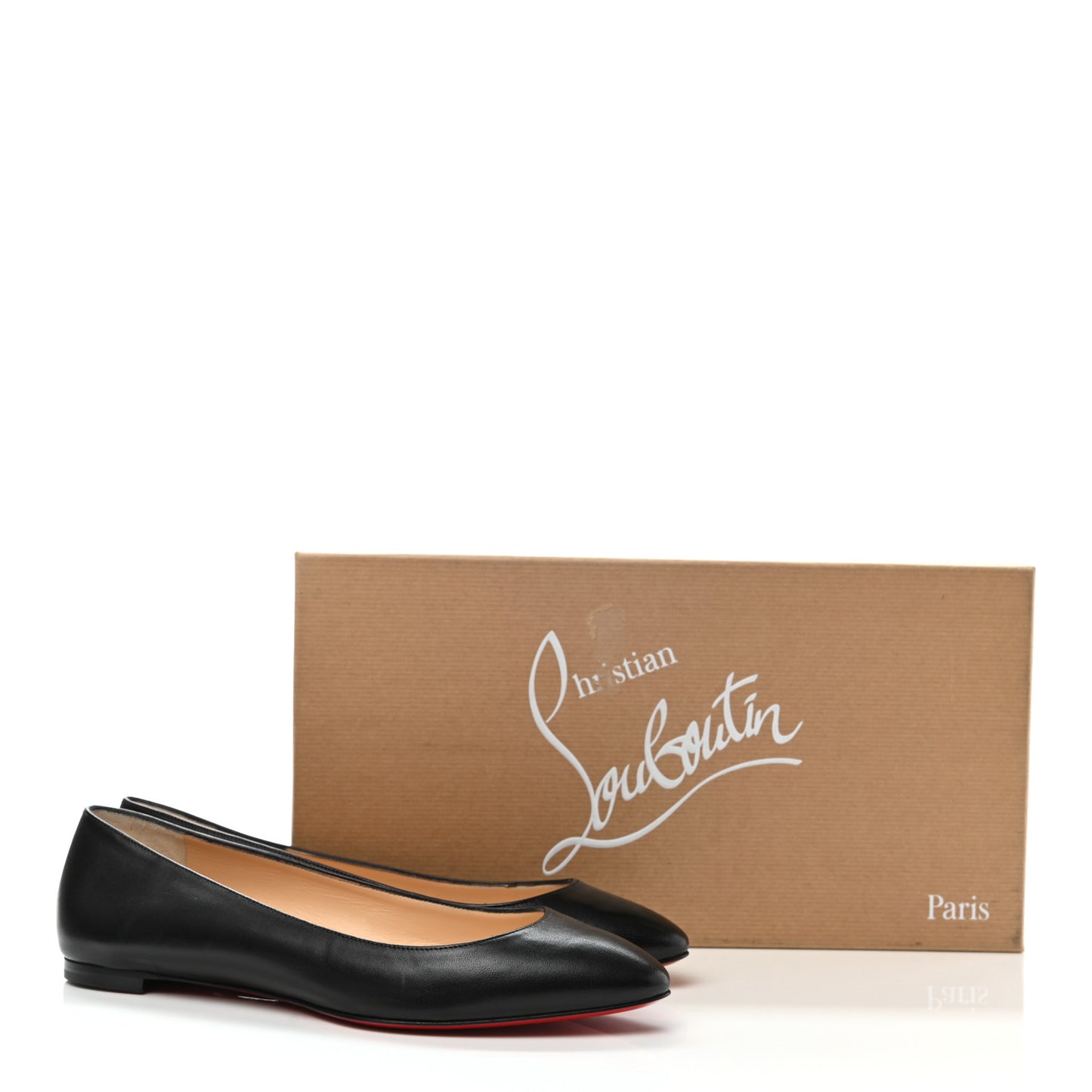 Shiny Nappa Eloise Flats 37.5 Black