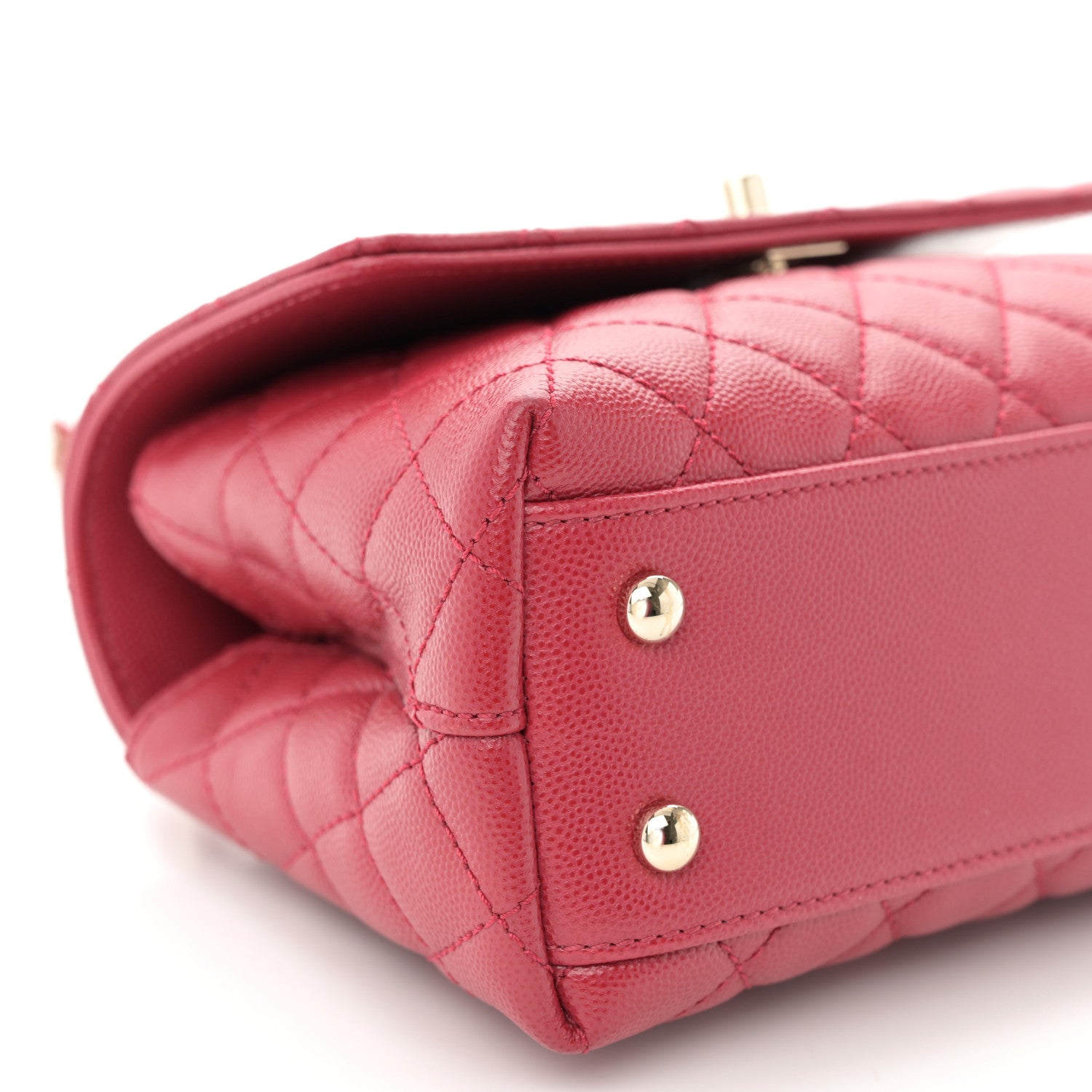 Chanel Caviar Quilted Mini Coco Handle Flap Dark Pink 9 of 10