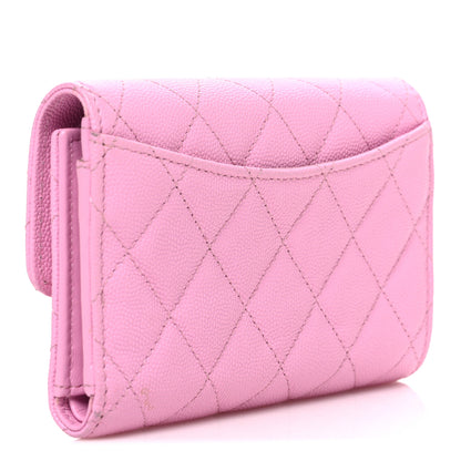 Chanel Caviar Quilted Medium Flap Wallet Pink 3 of 9