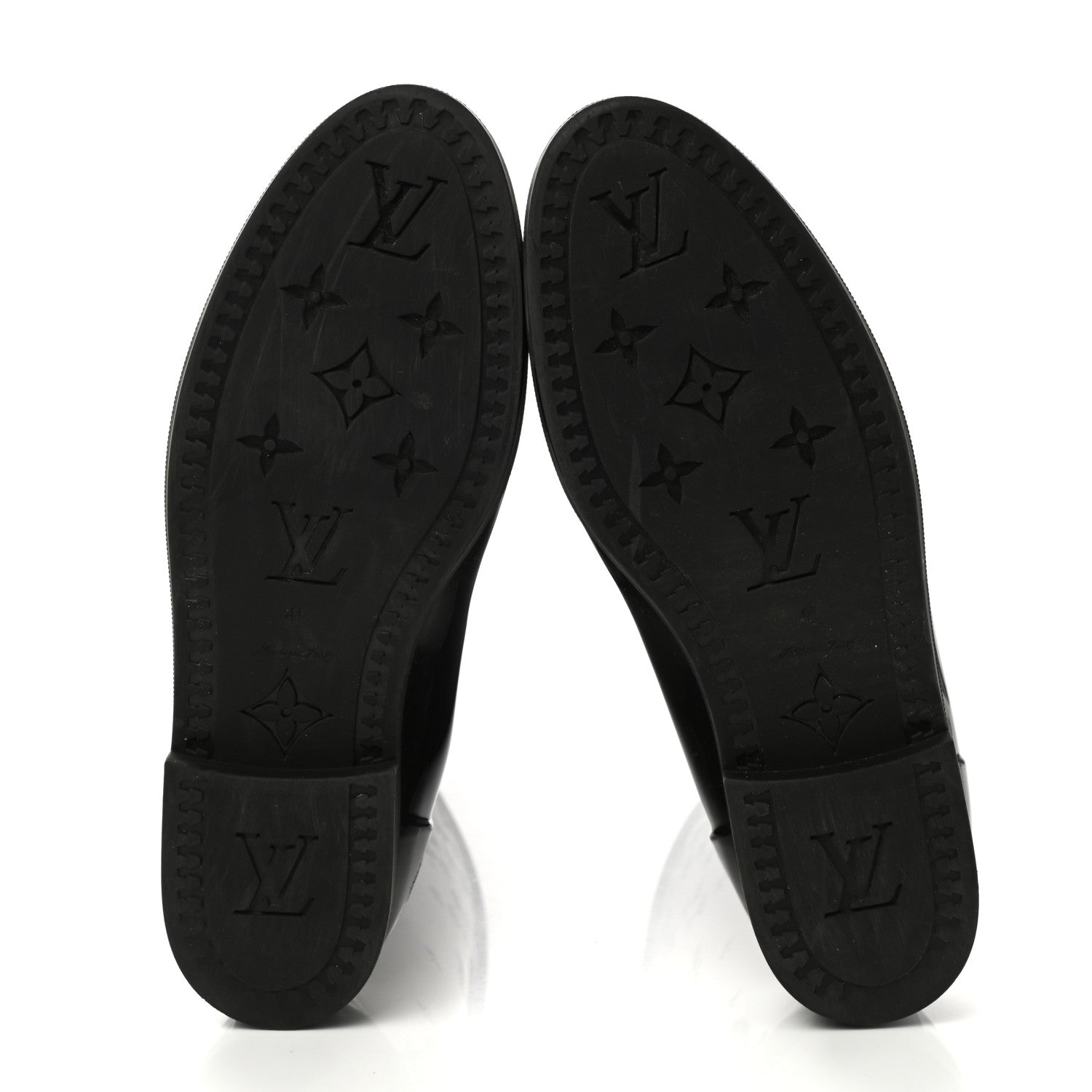 Louis Vuitton Rubber Embossed Monogram Drops High Rain Boots 41 Black 6 of 8